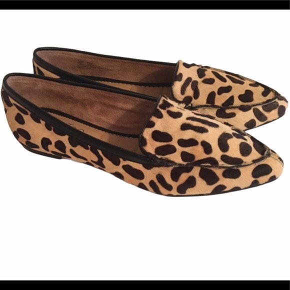 ME TOO Audra Calf Hair Leopard Print Flat 9M - Picture 2 of 4